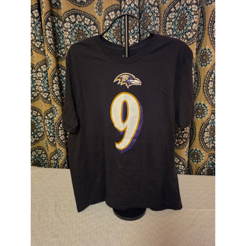 Nike Baltimore Ravens Justin Tucker #9 NFL Team Apparel T-Shirt Mens XL Black